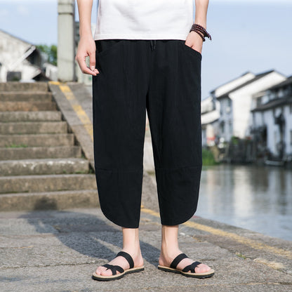 Fashion Men's Thin Beach Linen Casual Pants GlamzKart