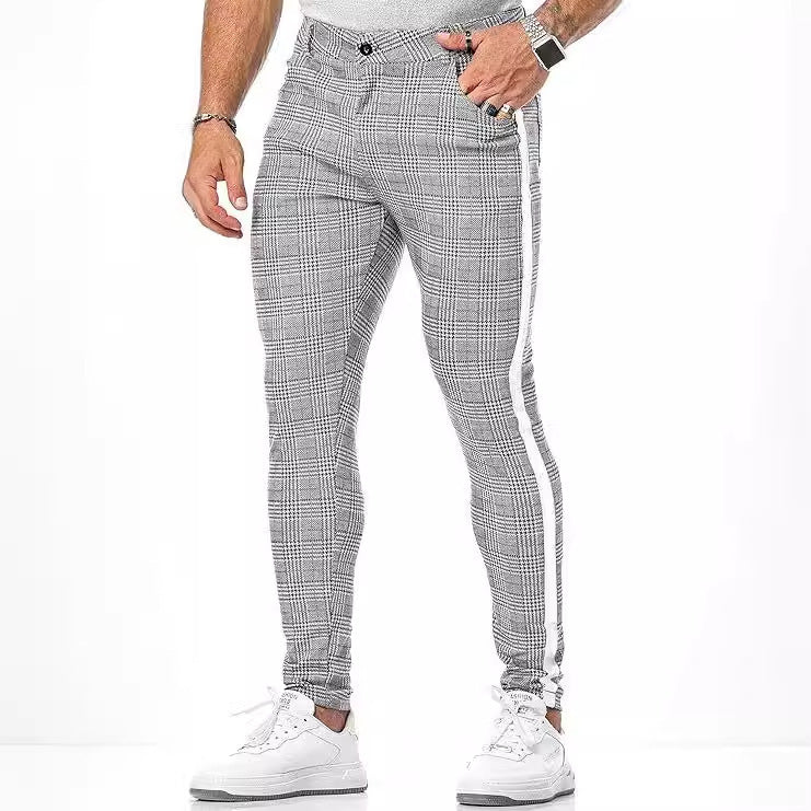 Men's Summer Thin 3D Printed Slim Fit Suit Pants GlamzKart