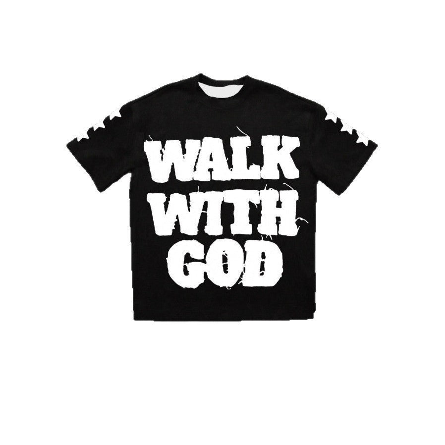 Personality Street Hip Hop Style Letter Pattern T-shirt Retro GlamzKart