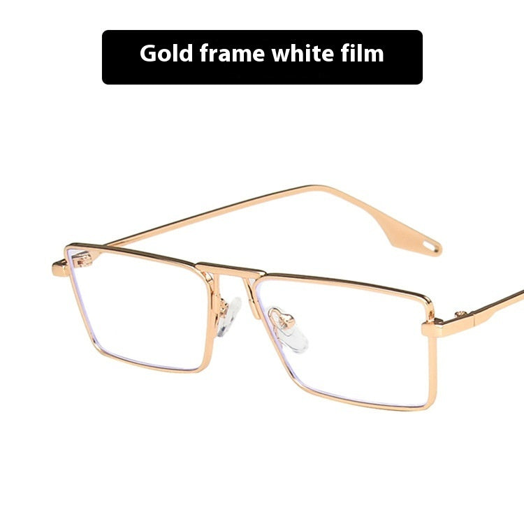Women's Fashion Metal Frame Sunglasses Small Frame Gold Frame White GlamzKart
