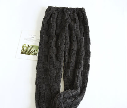 European Size Large Plaid Hooded Loose Sweater Black Trousers GlamzKart