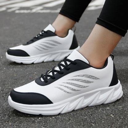 Men's Soft Bottom Light Casual Shoes Teenagers Autumn And Winter Leather Running Shoes GlamzKart