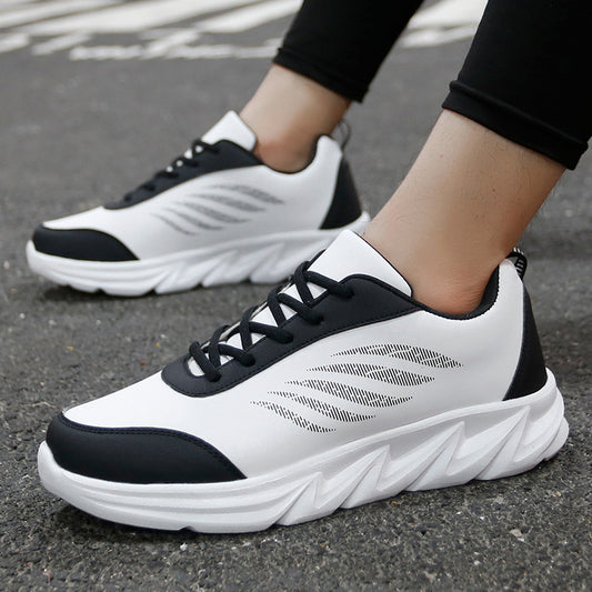Men's Soft Bottom Light Casual Shoes Teenagers Autumn And Winter Leather Running Shoes GlamzKart