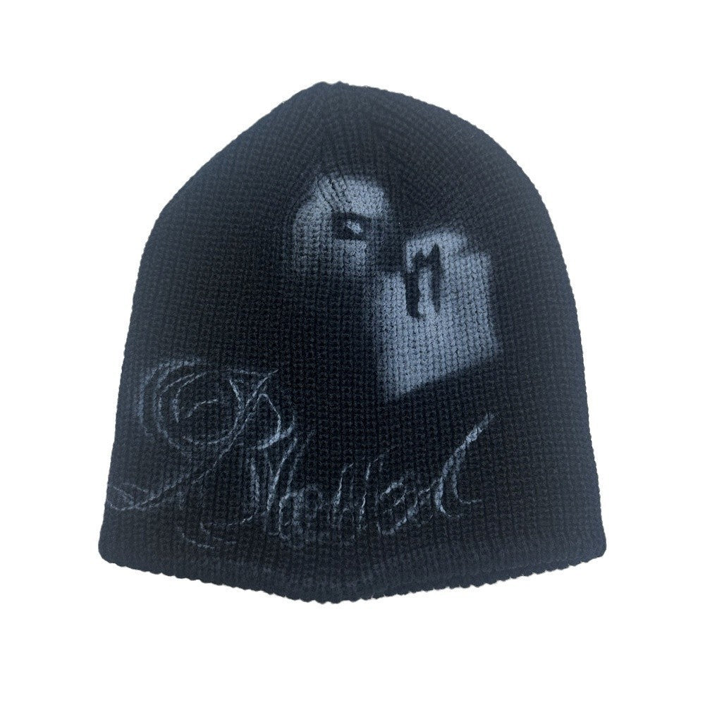 Street Style Letters Pile Heap Cap Beanie Hat Female Autumn And Winter Street B Black M GlamzKart