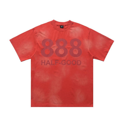 Digital Printing Men's Short-sleeved T-shirt New Men's Summer Red GlamzKart