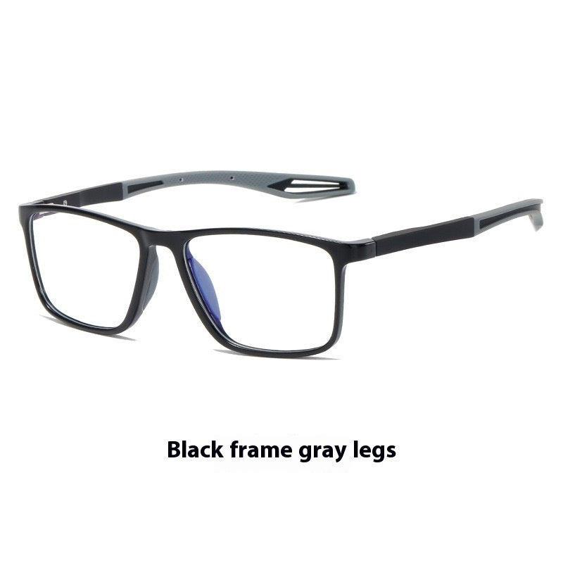 HD Anti-Blue Ray TR Reading Glasses For Middle-aged And Elderly People Black Frame Gray Legs GlamzKart