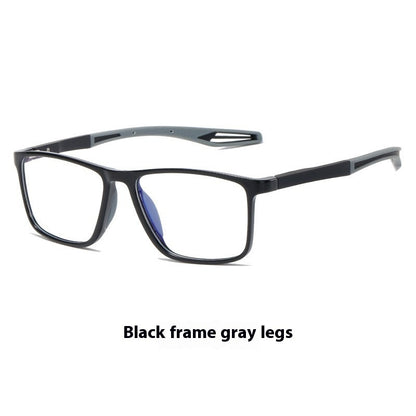 HD Anti-Blue Ray TR Reading Glasses For Middle-aged And Elderly People Black Frame Gray Legs GlamzKart