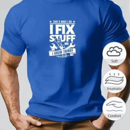New Men's Short-sleeved T-shirt 3D Printing Sapphire blue GlamzKart