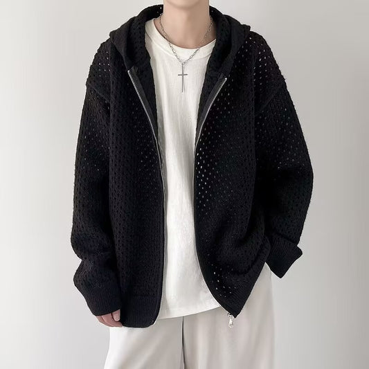 Men's Hooded Casual Breathable All-matching Sweater GlamzKart