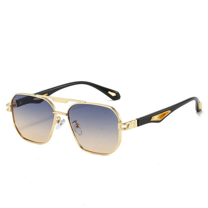 Men's Fashion Double Beam Box Hollow Sunglasses GlamzKart