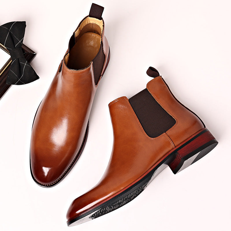 Chelsea Boots Men's Autumn Breathable Pointed Toe GlamzKart