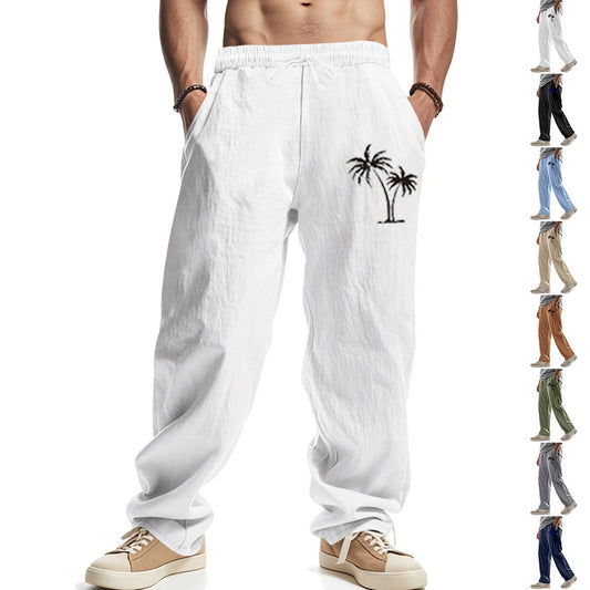 Casual Hawaiian Beach Coconut Print Trousers GlamzKart