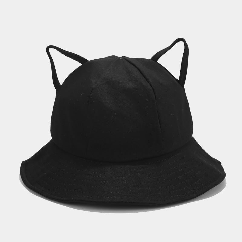 Japanese Style Artistic Sun Hat Summer Leisure Bucket Hat Tide Black M GlamzKart