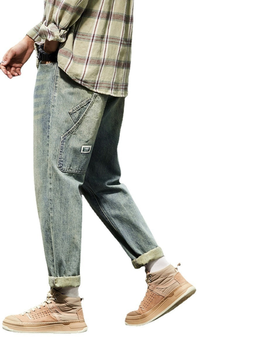 Stretch Retro Yellow Mud Jeans Men Fashion Brands Loose Casual Trousers GlamzKart