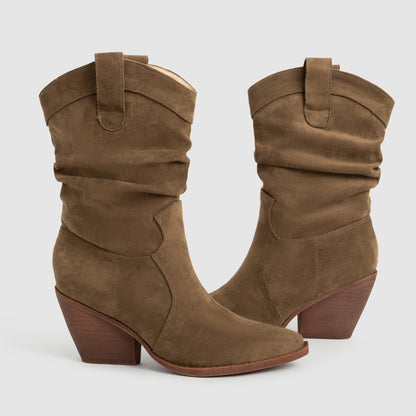 Thick Heel Brown High Heels Women's Ankle Boots GlamzKart