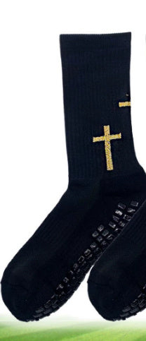 Non-slip Soccer Socks Black Free Size 1 pair GlamzKart