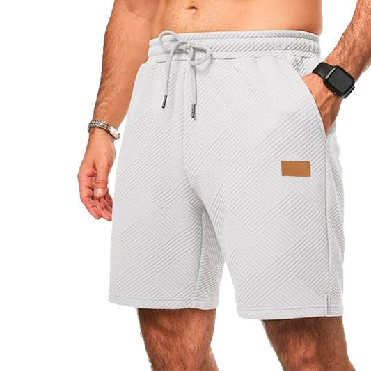Casual Elastic Waist Drawstring Beach Vacation Shorts White GlamzKart
