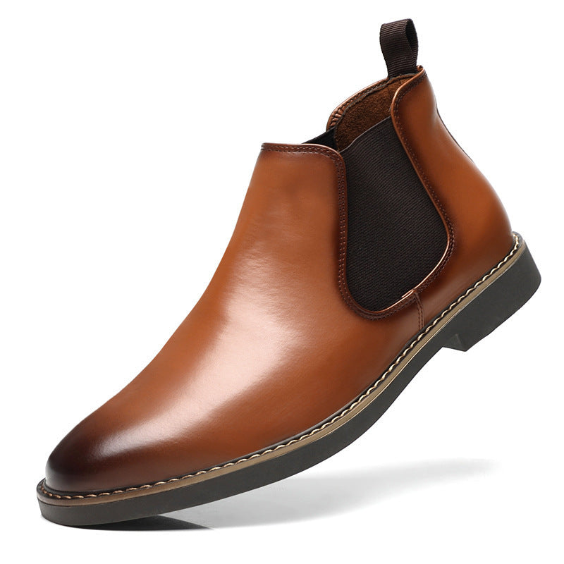 Men's Boots Plus Size British Style Leather Boots Youth All-matching GlamzKart