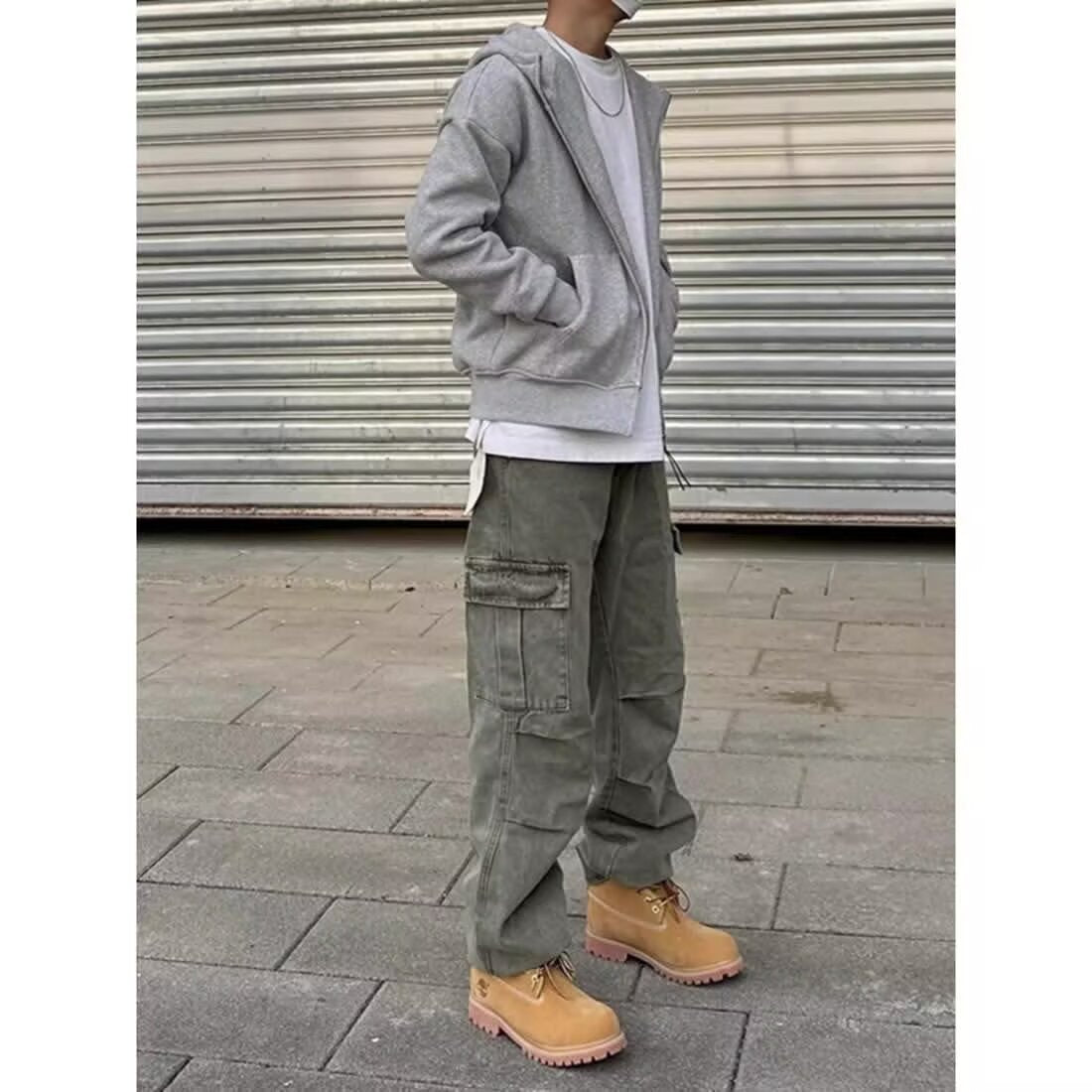 Loose Straight Heavy Stone Washed Retro Casual Denim Trousers GlamzKart