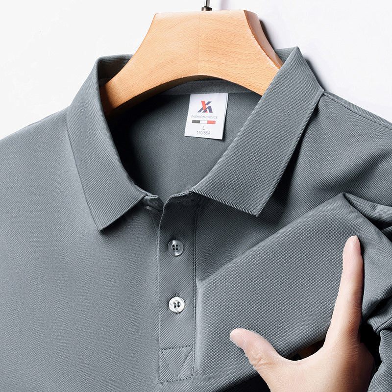Korean Casual Loose Lapels T-shirt Men Gray GlamzKart
