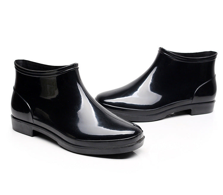 Men's Short Tube Plus Size Low-top Non-slip Rain Boots GlamzKart