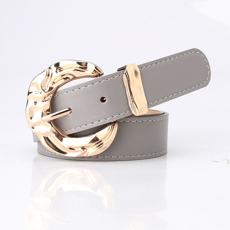 Fashion Characteristic Belt European And American Fashion Simple Jeans Pant Belt Gray GlamzKart