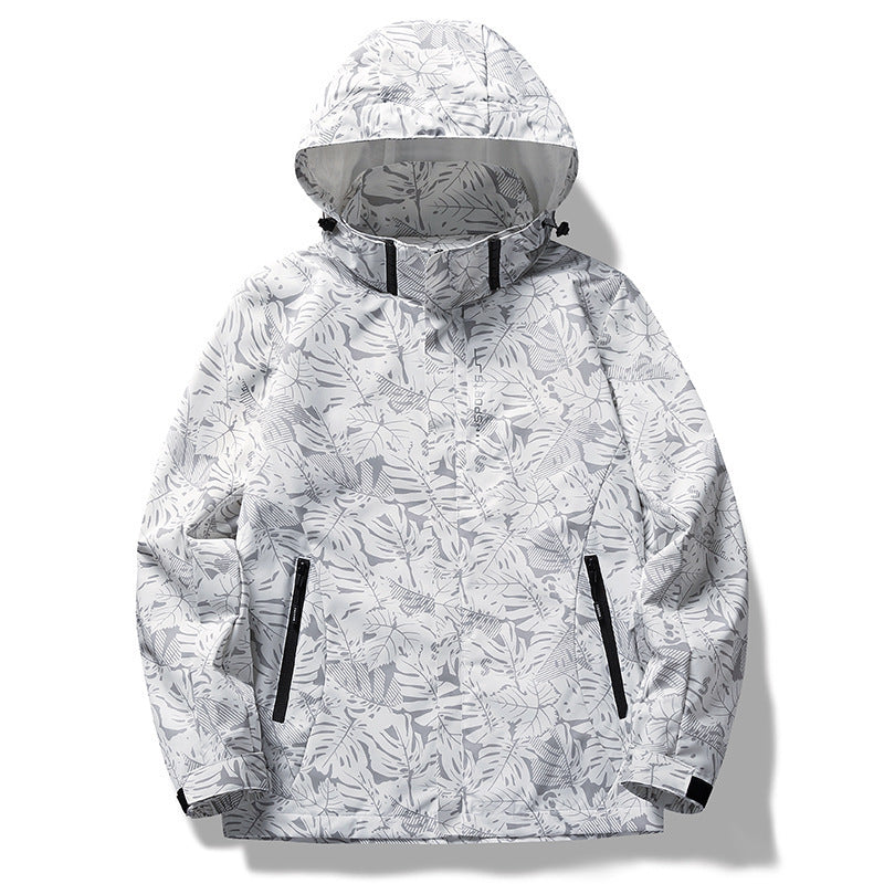 Casual Camouflage Shell Jacket Hooded Color Loose Men GlamzKart