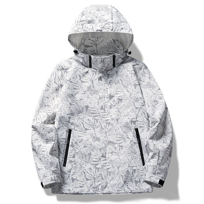 Casual Camouflage Shell Jacket Hooded Color Loose Men GlamzKart