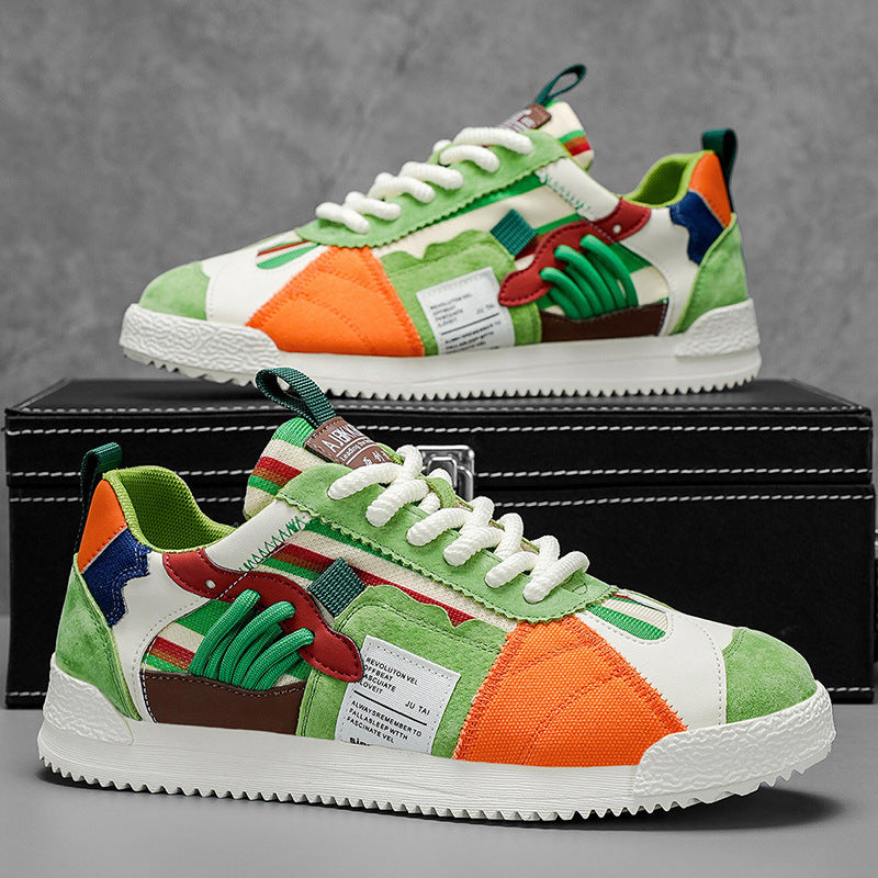 Summer Thin Men's Mesh Breathable Sneakers YZ5933 Orange GlamzKart