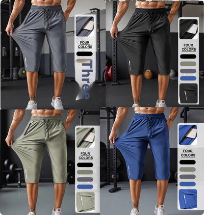 Ice Silk Casual Pants Stretch Quick-drying Set M GlamzKart