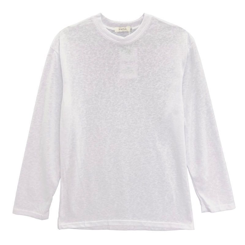 Men's Solid Color Loose Long Sleeves T-shirt GlamzKart