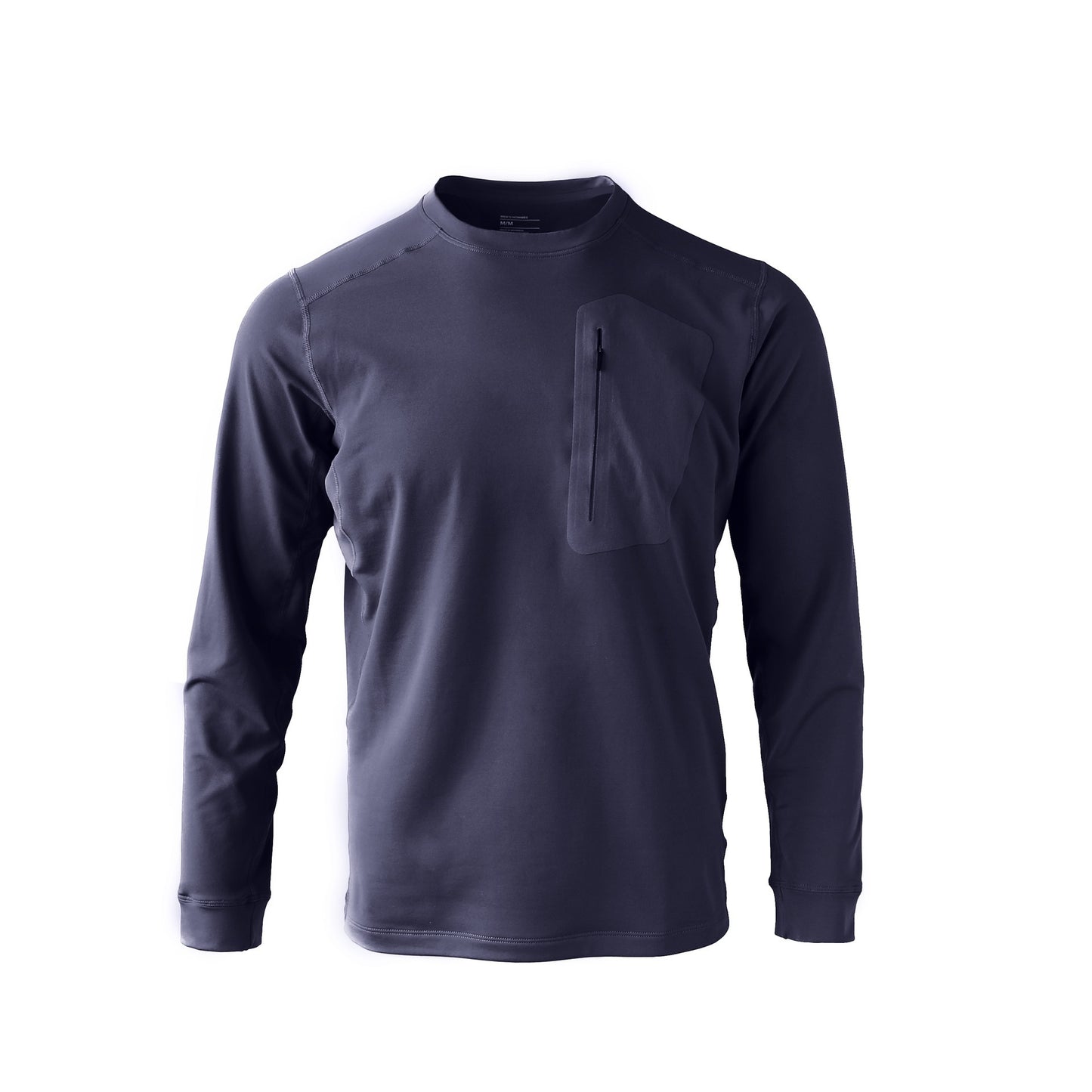 Quick-drying Long-sleeved Bottoming Shirt Round Neck T-shirt Navy Blue GlamzKart