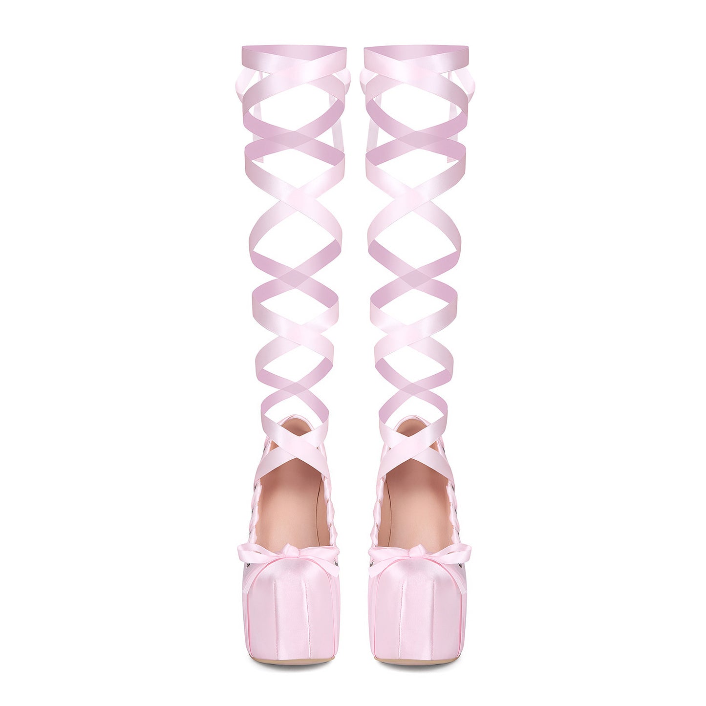 High Heel Lace-up Water Platform Women's Chunky Heels GlamzKart
