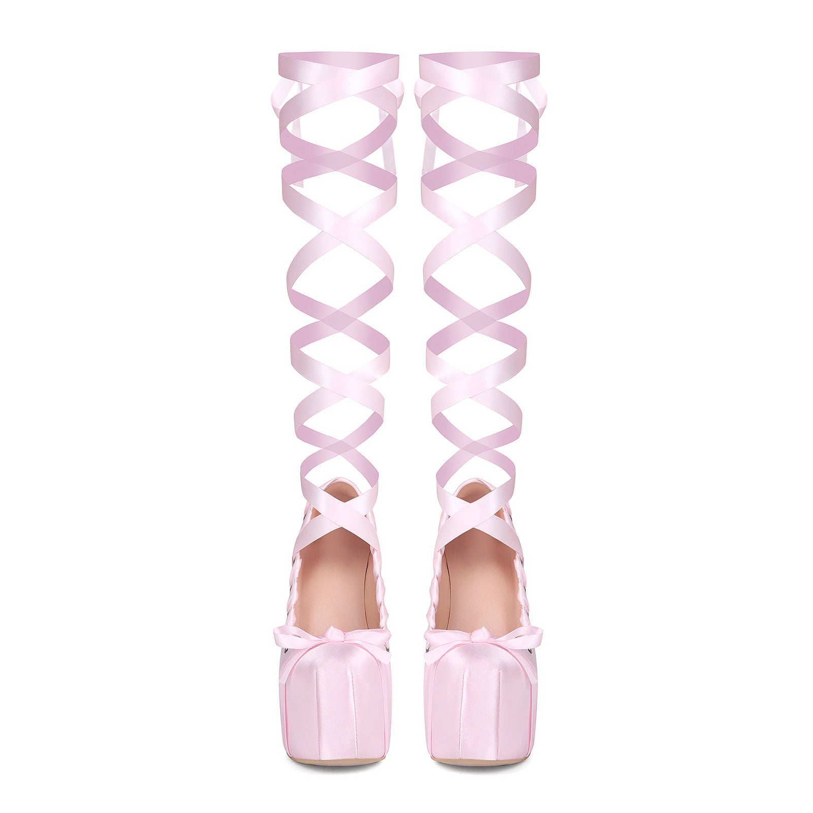 High Heel Lace-up Water Platform Women's Chunky Heels GlamzKart