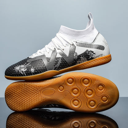 Soccer Shoes Spike Broken Nails Teenagers White And Black GlamzKart