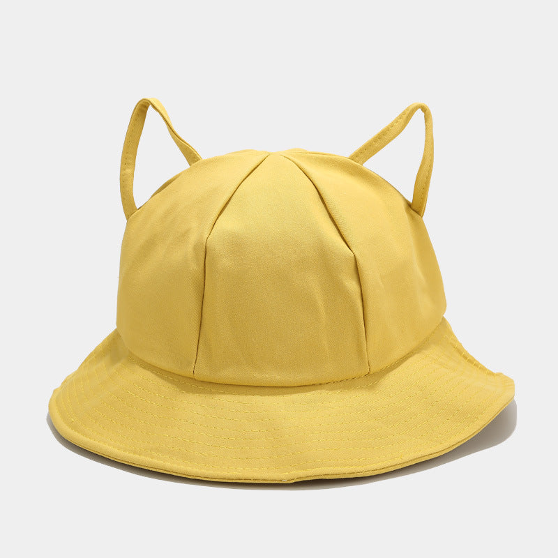Japanese Style Artistic Sun Hat Summer Leisure Bucket Hat Tide Yellow M GlamzKart