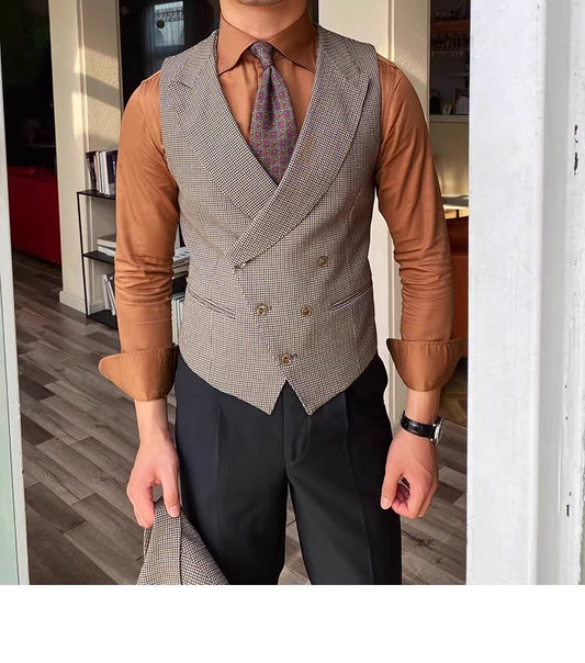 Houndstooth Classy Waistcoat GlamzKart