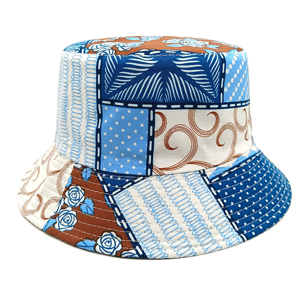 Geometric Bucket Hat Color Matching Printing Double-sided Wear Bucket Hat 1color M GlamzKart