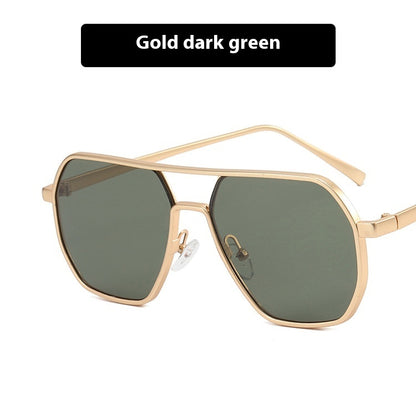 Men's Double Beam Sunglasses UV Protection As Shown In The Figure Golden Blackish Green GlamzKart