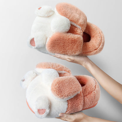 Women In Cotton Slippers With Wrapped Heels Are Cute In Winter Orange Package heel GlamzKart