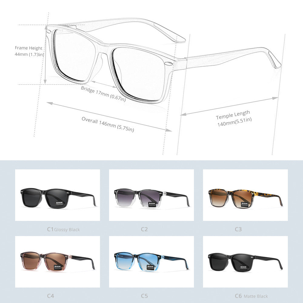 Logo-free Sunglasses Casual Square Polarized GlamzKart