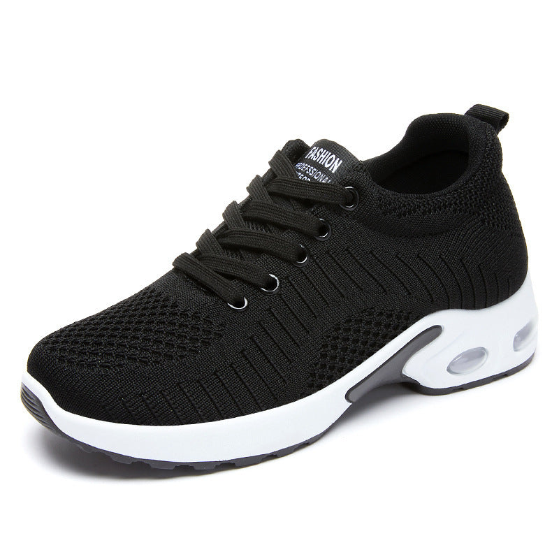 Mesh Air Cushion Shoes Running Shoes Sneaker Black GlamzKart