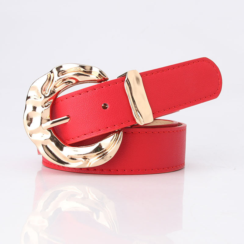 Fashion Characteristic Belt European And American Fashion Simple Jeans Pant Belt Red GlamzKart
