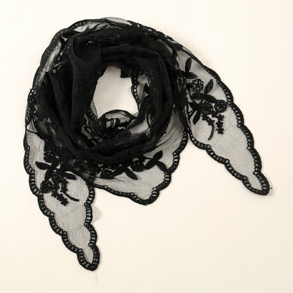 Embroidered Nylon Embroidered Decoration Shawl Scarf GlamzKart