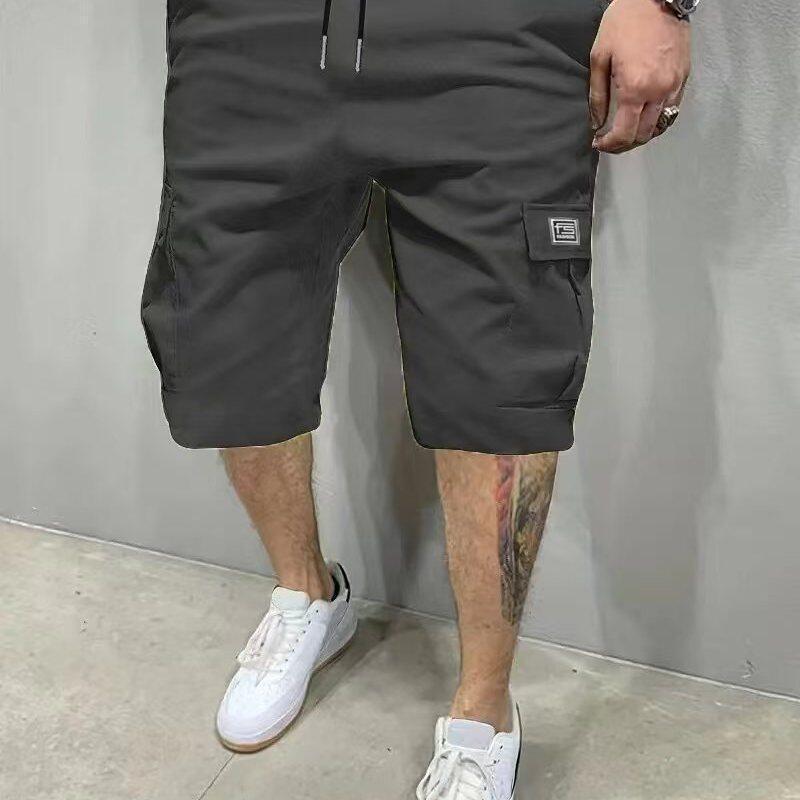 Shorts Summer Men's American Fifth Pants Overalls Korean Black XS Dark Gray GlamzKart
