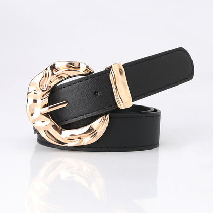 Fashion Characteristic Belt European And American Fashion Simple Jeans Pant Belt Black GlamzKart