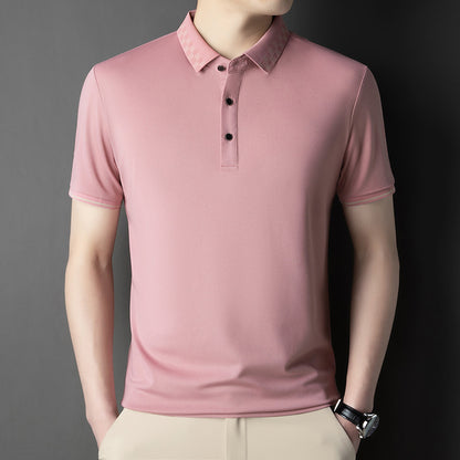 Men's Short-sleeved T-shirt Clothing For Middle-aged Dad Loose Casual GlamzKart