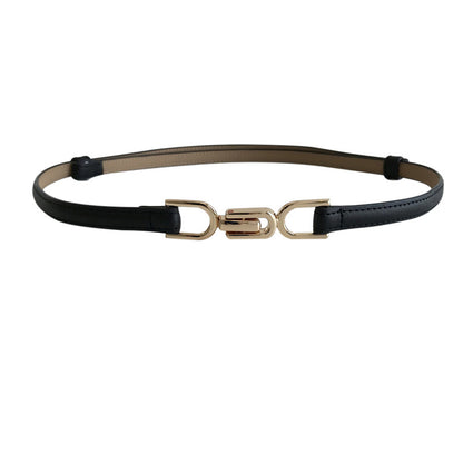 A Pair Of Buckles Belt Women's Fine Decoration Dress Matching Black 105cm GlamzKart