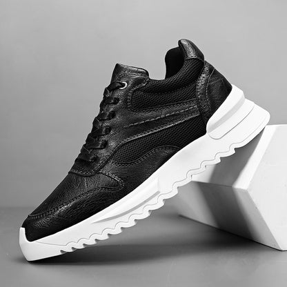 Invisible Wedge Hidden Heel Men's Casual Sports Shoes Black GlamzKart
