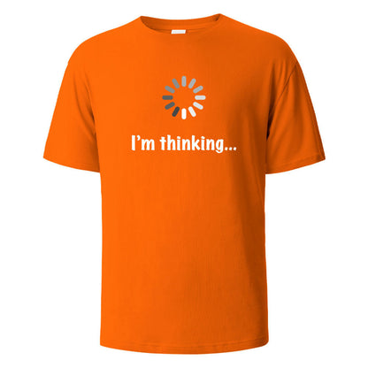 I'm Thinking About Interesting Printed T-shirt Orange GlamzKart